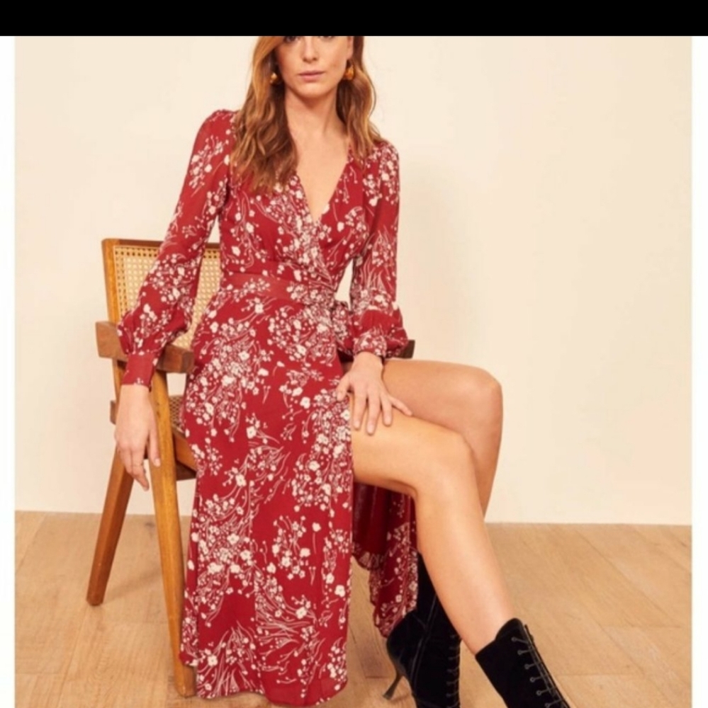Reformation Susanna Midi dress red size XL